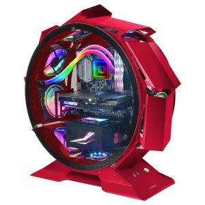 (Km0) CAJA MICROATX GAMING MARS GAMING MCORB RED DISEÑO ESFERICO EXTREMO PREMIUM DOBLE VENTANA DE CR