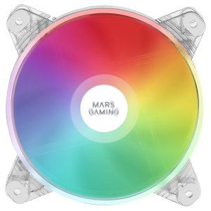 (Km0) VENTILADOR INTERNO MARS GAMING MFD TRANSPARENTE 12x12cm ILUMINACION DUAL CHROMA RGB ULTRA SILE