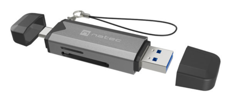 LECTOR DE TARJETAS NATEC SCARAB 3 USB 3.1 GEN 1 USB-A + USB-C SD/MICRO SD