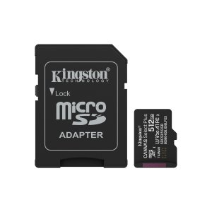 MEMORIA SD MICRO 512GB KINGSTON CLASE 10 +  ADAPTADOR CANVAS Select PLUS 100MB/S SDCS3/512GB
