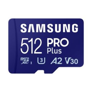 MEMORIA SD MICRO 512GB SAMSUNG SDXC PRO PLUS CLASE V30 CON ADAPTADOR A SD MB-MD512SA/EU