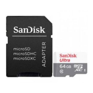 MEMORIA SD MICRO 64GB SanDisk Ultra® microSDXC + SD Adapter 100MB/s Clas 10 UHS-I SDSQUNR-064G-GN