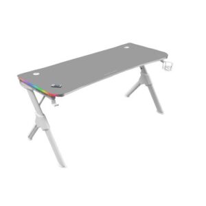MESA MARS GAMING MGD RGB 140 WHITE CHASIS DE ACERO TABLERO 140X60cm ALTURA 75cm ALFOMBRILLA NANOTEXT