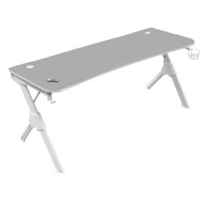 MESA MARS GAMING MGD XL WHITE CHASIS DE ACERO TABLERO 160X60cm ALTURA 74cm CON DISEÑO DE FIBRA DE CA