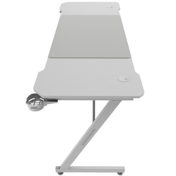 MESA MARS GAMING MGDX160W CHASIS ACERO 160x60x75 FIBRA DE CARBONO GESTION CABLES BLANCO