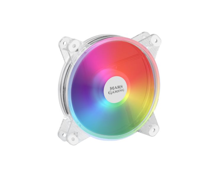 VENTILADOR AUXILIAR LED 120MM TRANSPARENTE RGB MARS GAMING