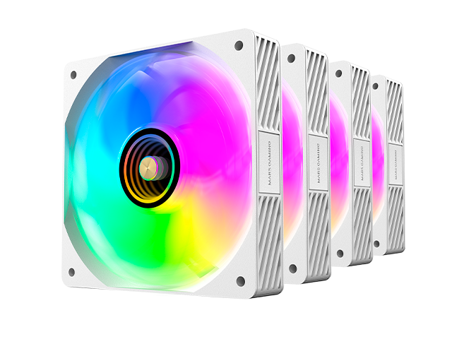KIT 4 VENTILADORES AUXILIAR MF-SI4KIT A-RGB INFINITY BLANCO MARS GAMING