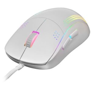 MOUSE MARS GAMING RGB MMPRO WHITE AMBIDIESTRO 32K DPI OPTICA PIXART 3335PRO 9 BOTONES 4 DE ELLOS EXT