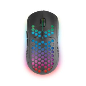MOUSE MARS GAMING WIRELESS RGB MMW3 BLACK USB 2.4G BATERIA RECARGABLE 3200DPI ULTRALIGERO HIVE ILUMI