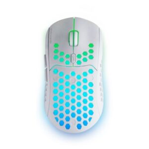 MOUSE MARS GAMING WIRELESS RGB MMW3 WHITE USB 2.4G BATERIA RECARGABLE 3200DPI ULTRALIGERO HIVE ILUMI