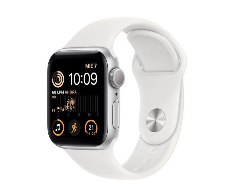 APPLE WATCH SE CAJA ALUMINIO PLATA GPS 40mm CORREA DEPORTIVA BLANCA