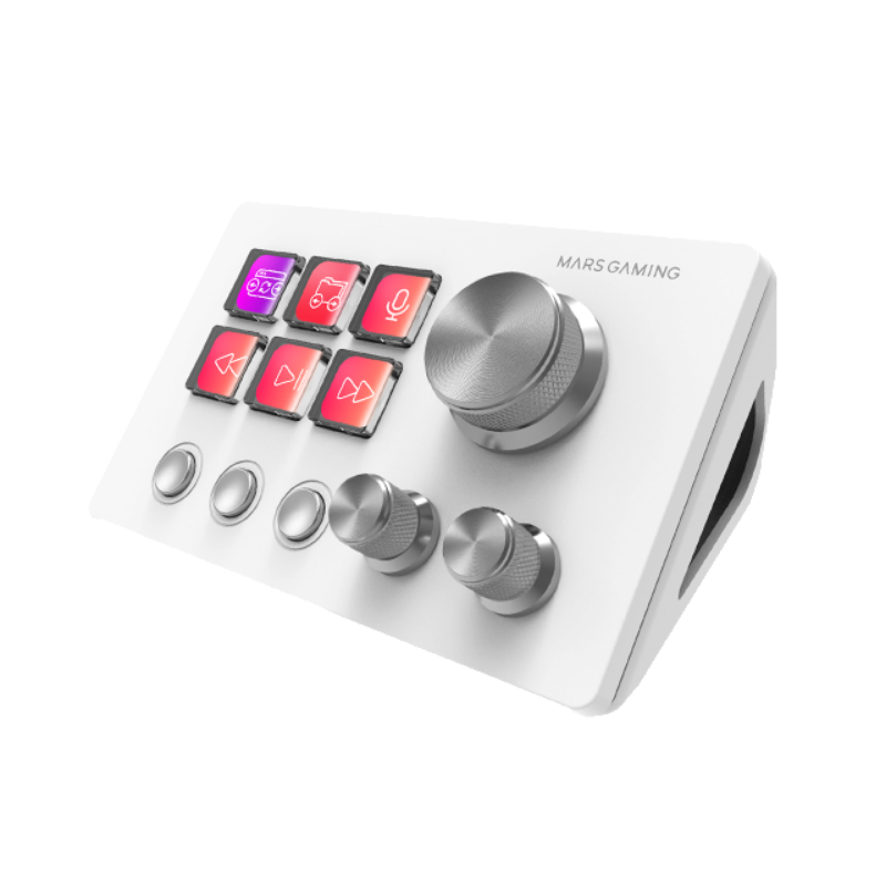 PLATAFORMA DE CONTROL 6 TECLAS + 3 RUEDAS MSD-TWO BLANCO MARS GAMING