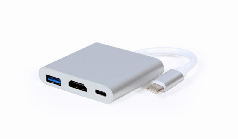 MULTIADAPTADOR GEMBIRD USB TIPO C, PLATEADO