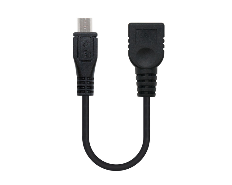 CABLE USB 2.0 OTG TIPO MICRO B/M-A/H 15 CM NEGRO NANOCABLE