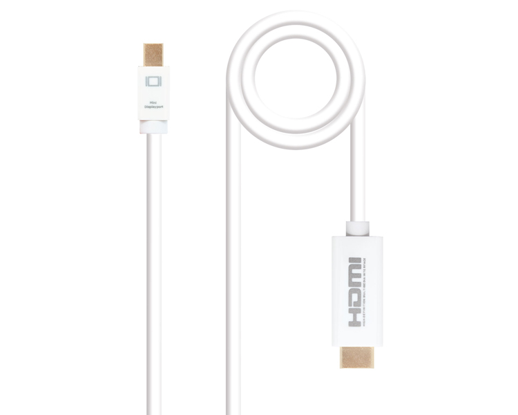 CONVERSOR MINI DISPLAYPORT A HDMI 2 M BLANCO NANOCABLE