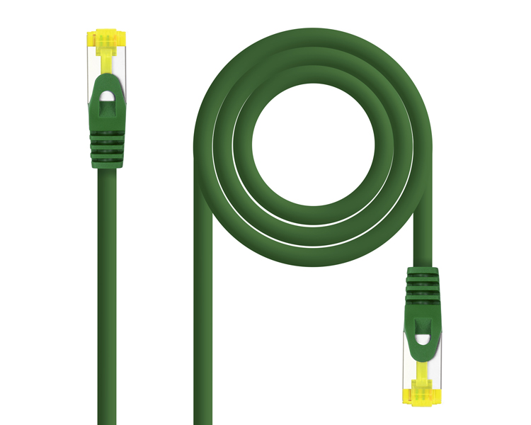 CABLE DE RED LATIGUILLO RJ45 SFTP CAT6A AWG26 1 M VERDE NANOCABLE