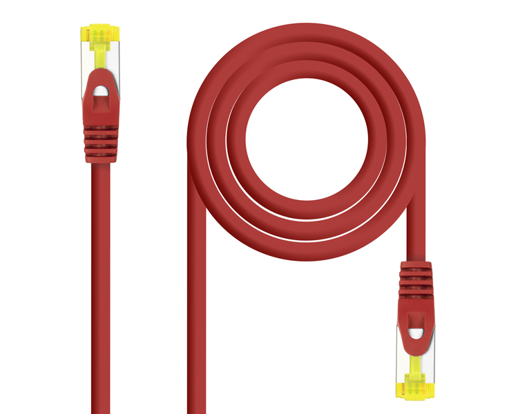CABLE DE RED LATIGUILLO RJ45 SFTP CAT6A AWG26 3 M ROJO NANOCABLE