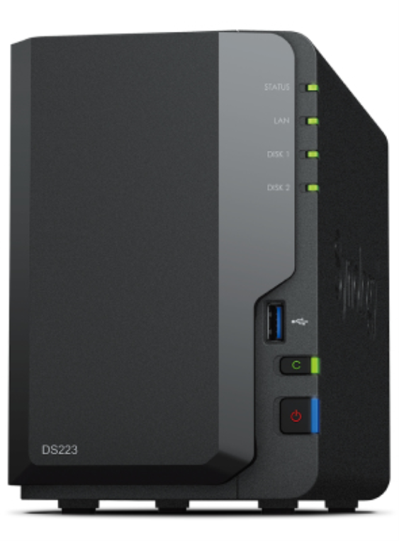 SERVIDOR NAS SYNOLOGY DISK STATION DS223 2GB 3xUSB3.2 2 BAHIAS Realtek RTD1619B JBOD, RAID 0, RAID 1