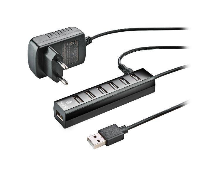 HUB 7 PUERTOS USB IHUB7 TINY + AC ADAPTER NGS
