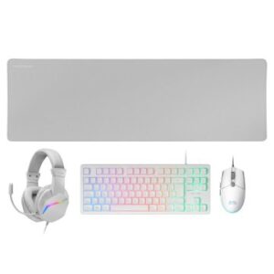 MARS GAMING Combo Gaming MCP-RGB3W 4EN1 BlancO
