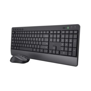 TECLADO Y MOUSE TRUST WIRELESS TREZO CON TECLAS SILENCIOSAS Y FABRICADO CON MATERIAL RECICLADO
