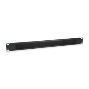 PANEL PASACABLES CON CEPILLO EQUIP 1U CON BARRA DE SOPORTE RACK19" COLOR NEGRO
