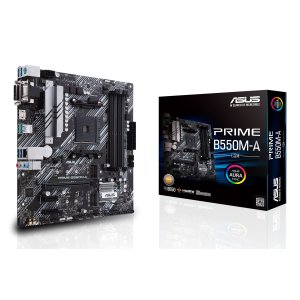 PB ASUS PRIME B550M-A/CSM Skt AM4 M-ATX DDR4-3200MHz HDMI DVI VGA 1Xpcie 4.0 3PCIE 3.0 3xM.2 GLAN 8U