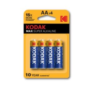PILAS AA KODAK SUPER ALCALINA MAX LR6 2800 mAh PACK 4 UNIDADES  (ecotasas incluidas) 30952867