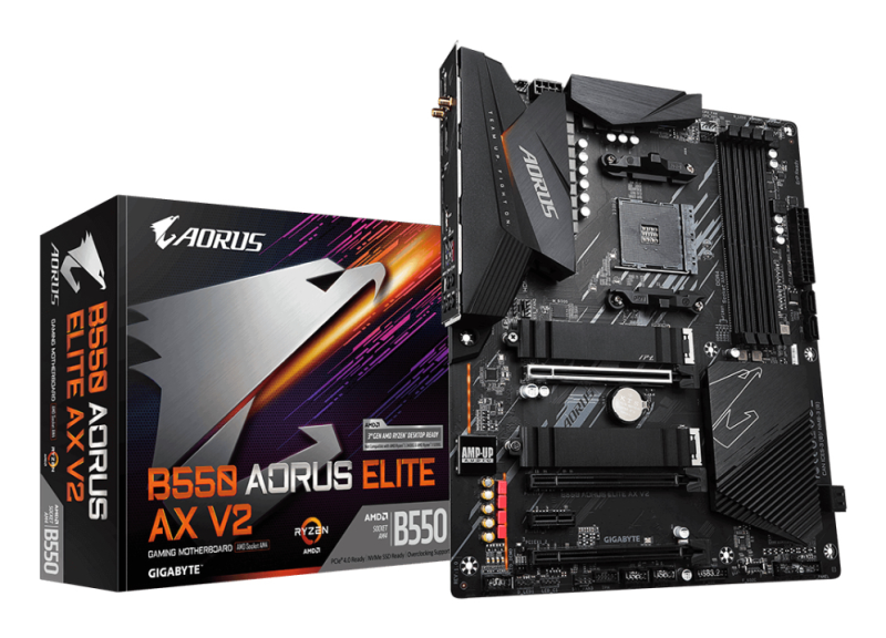 PLACA BASE GIGABYTE B550 AORUS ELITE AX V2 AM4 MATX 4XDDR4