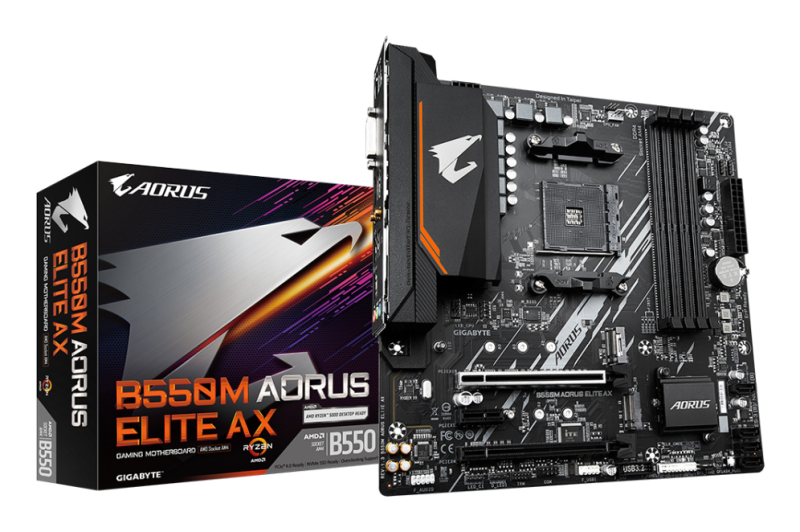PLACA BASE GIGABYTE B550M AORUS ELITE  AX AM4 MATX 4XDDR4