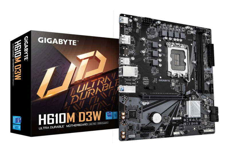 PLACA BASE GIGABYTE H610M D3W 1700 MATX DDR5 ATX PCIe 4.0 128GB 1GbE M.2