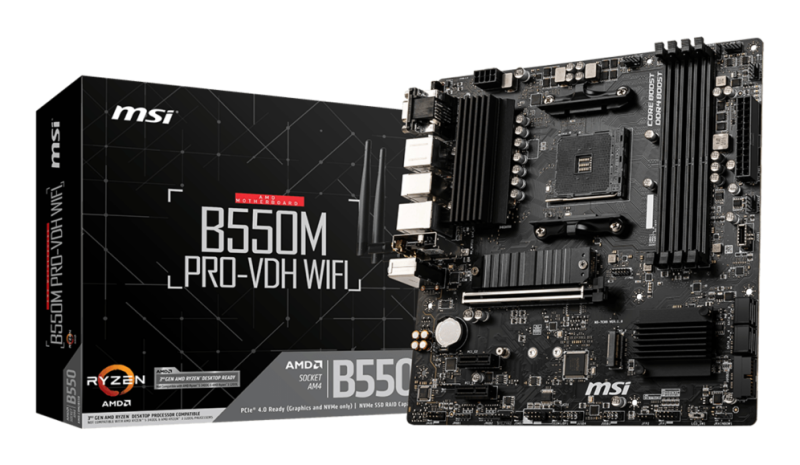 PLACA BASE MSI B550M PRO-VDH WIFI AM4 MATX 4XDDR4