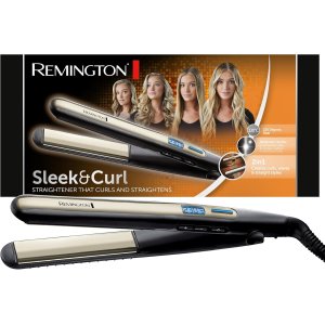 PLANCHA DE PELO REMINGTON SLEEK&CURL PANTALLA DIGITAL 150-230ºC CABLE GIRATORIO PLACAS 110mm