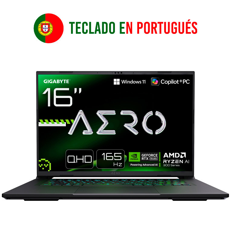 PORTATIL GIGABYTE AERO X16 1VH93PTC94AH AI 7 350 RTX5060 16GB 1TB 16" WQXGA W11H
