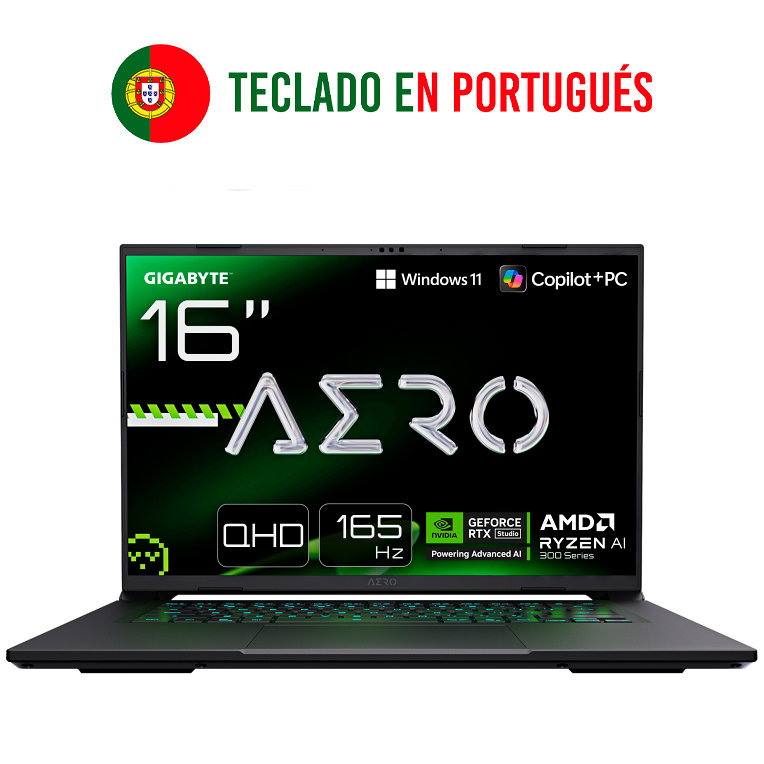 PORTATIL GIGABYTE AERO X16 2WHA3PTC64AH RYZEN AI9 16GB 1TB RTX5070 16" W11H