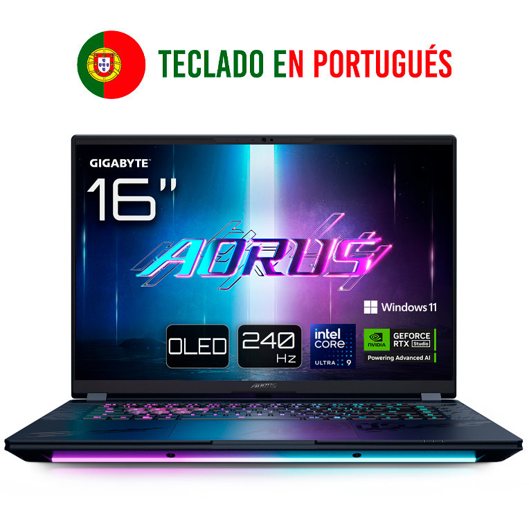 PORTATIL GIGABYTE AORUS MASTER 16 U9-275HX RTX 5080 32GB 1TB 16"OLED W11P