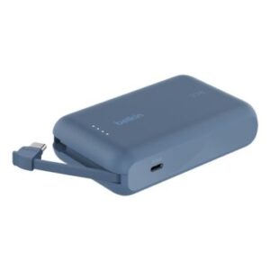 POWERBANK BELKIN BPB021HQBL BOOST CHARGE 10,000 mAh CON CABLE INTEGRADO CHARGE USB-C 20W AZUL
