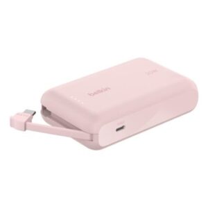 POWERBANK BELKIN BPB021HQPK BOOST CHARGE 10,000 mAh CHARGE CON CABLE INTEGRADO USB-C 20W  ROSA