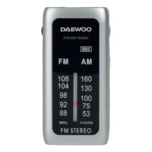RADIO ANALOGICA MINI DAEWO DW1129 AM/FM ENTRADA JACK 3.5mm FUNCIONA CON PILAS INCLUYE AURICULARES CO