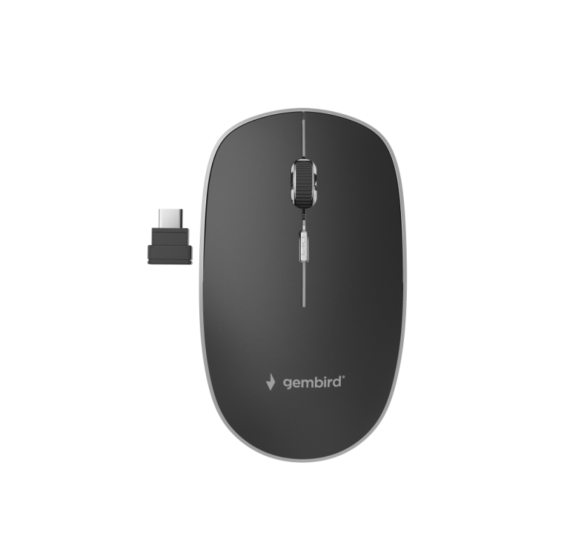 RATON GEMBIRD OPTICO 1600 DPI NEGRO RECEPTOR USB-C RF INALAMBRICO PILAS