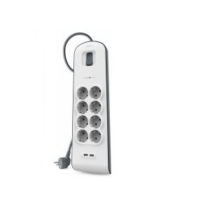 REGLETA ALIMENTACION BELKIN BSV804VF2M-V2 8 TOMAS CON PROTECCION 2xUSB-A INTERRUPTOR COLOR BLANCO