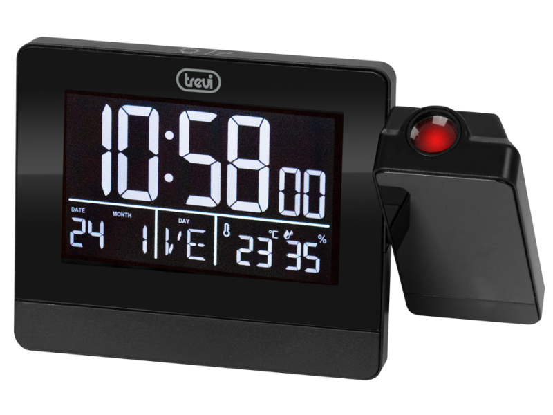 RELOJ DESPERTADOR TREVI EC 884 PJ CON PROJECTION DIGITAL ALARM CLOCK BLACK