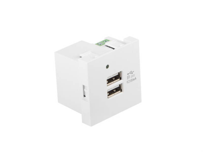 ROSETA PARED LANBERG 230V 2 X USB 5V 2.1A BLANCO