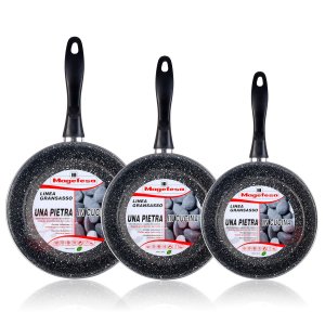 SARTEN MAGEFESA K2 GRANSASSO 18-20-24 LOTE ACERO ANTIADHERENTE EFECTO PIEDRA TODO TIPO COCINAS