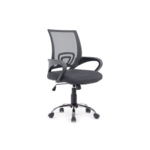 SILLA DE OFICINA EQUIP DE MALLA COLOR GRIS OSCURO RECUBRIMIENTO PU DE ALTA CALIDAD DISEÑO ERGONOMICO