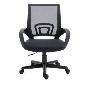 SILLA DE OFICINA EQUIP DE MALLA COLOR NEGRO RECUBRIMIENTO PU DE ALTA CALIDAD DISEÑO ERGONOMICO