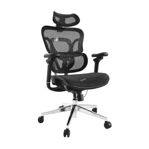 SILLA DE OFICINA ERGONOMICA EQUIP 651051 PREMIUM COLOR NEGRO TAPICERIA MALLA 5 POSICIONES