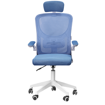 SILLA ERGONOMICA MARS GAMING MGCERGOPLUSWBL AZUL Y BLANCO MALLA TRANSPIRABLE REPOSACABEZAS