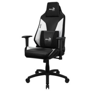 SILLA GAMER AEROCOOL ADMIRAL DISEÑO GAMING PROFESIONAL NEGRA CON DETALLES EN BLANCO SISTEMA AIR REPO