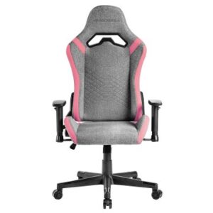 SILLA GAMER MARS GAMING MGCPROFPK GRIS CON DETALLES ROSAS BRAZOS REGULABLES EN ALTURA RECLINABLE 135